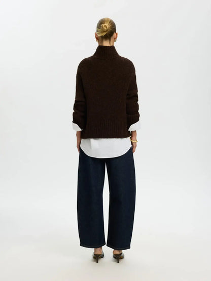 SLFGabriella LS Knit High Neck - Delicioso Mel.