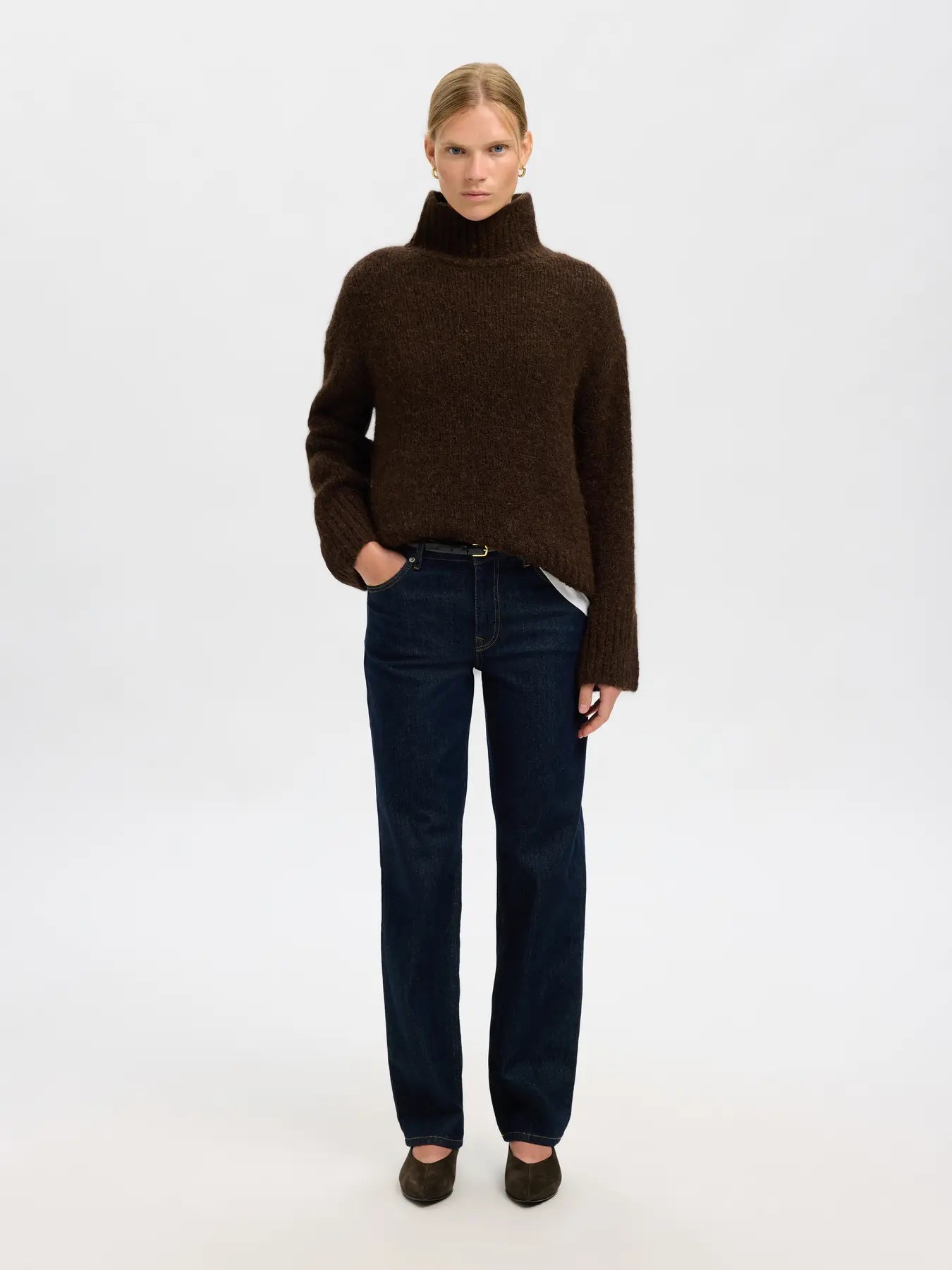 SLFgabriella LS Knit High Neck - Delicioso