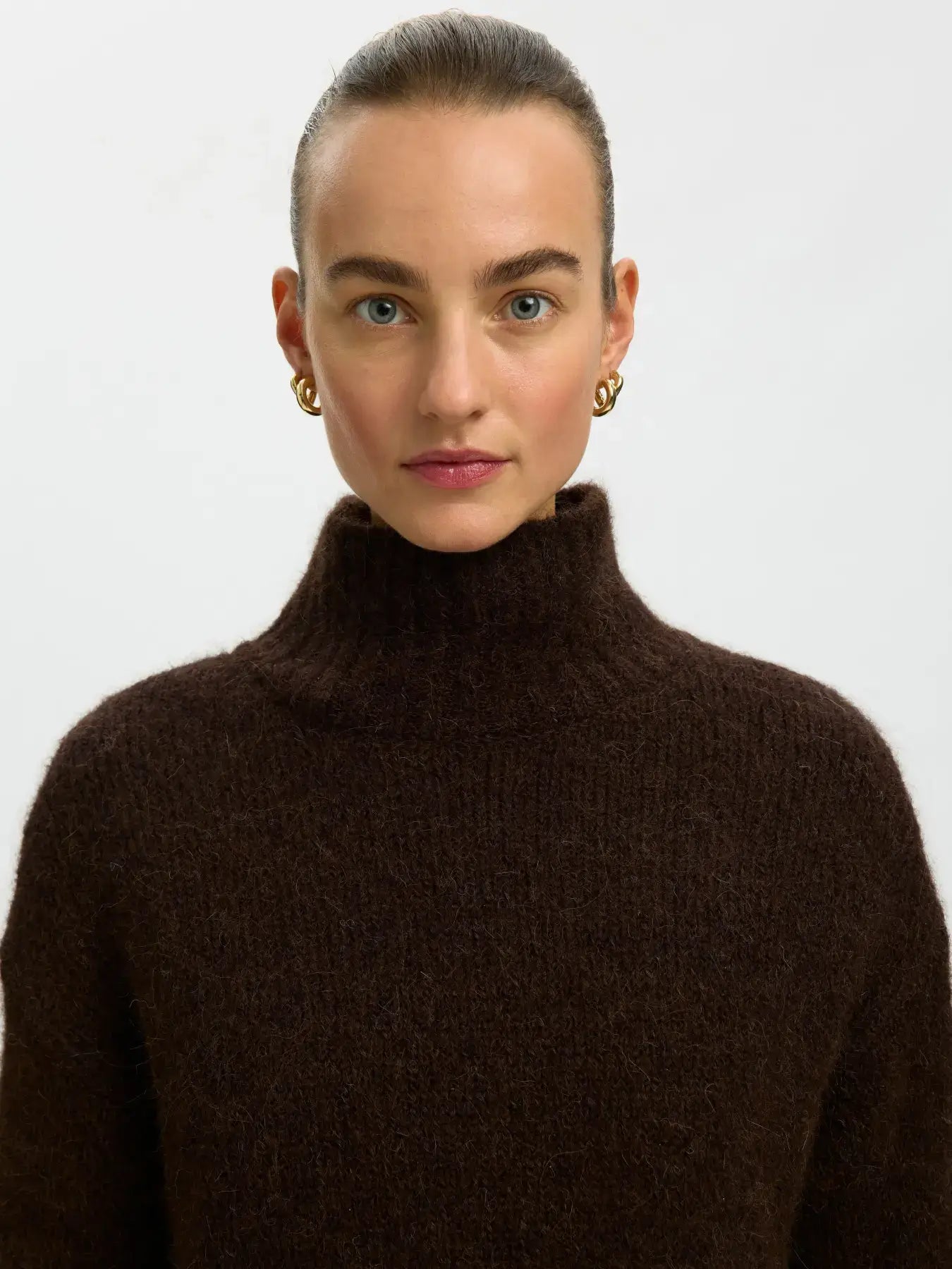SLFGabriella LS Knit High Neck - Delicioso Mel.