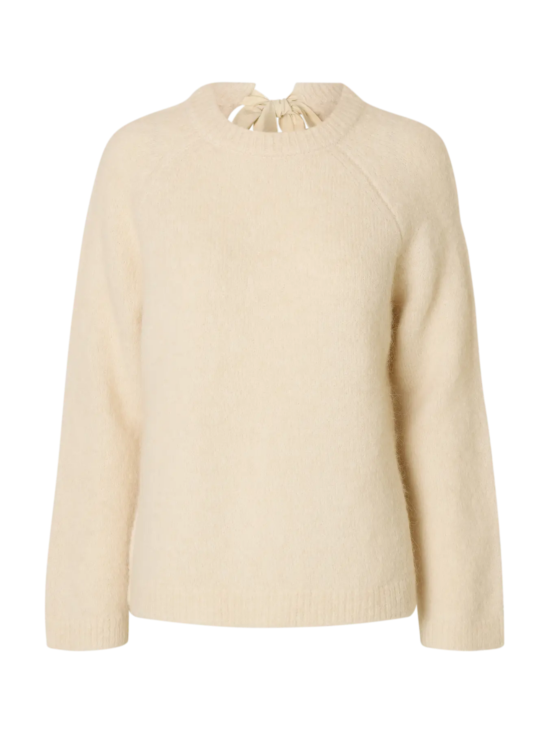 SLFgabella LS Knit Bow O-Neck - Birch