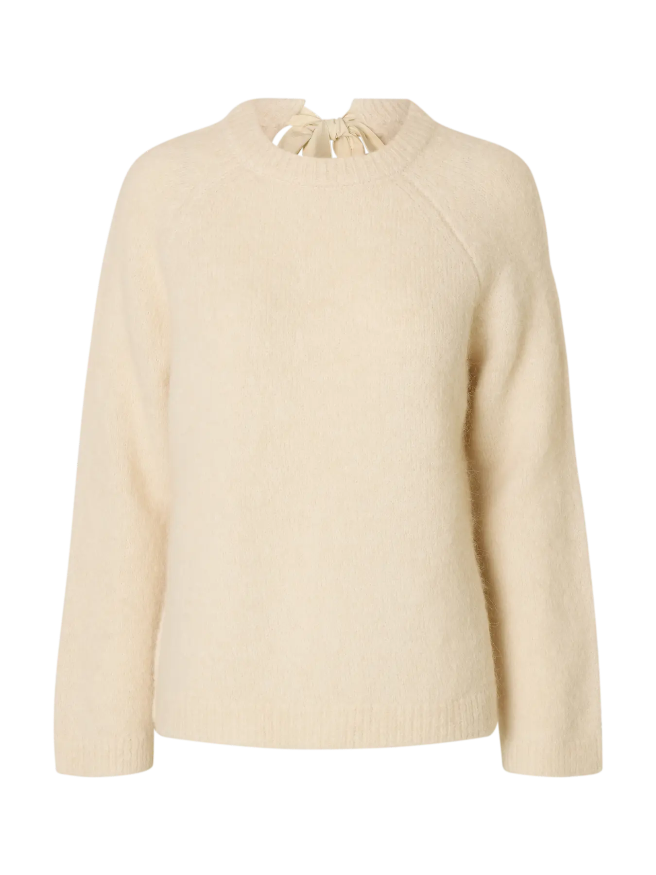 SLFgabella LS Knit Bow O-Neck - Birch