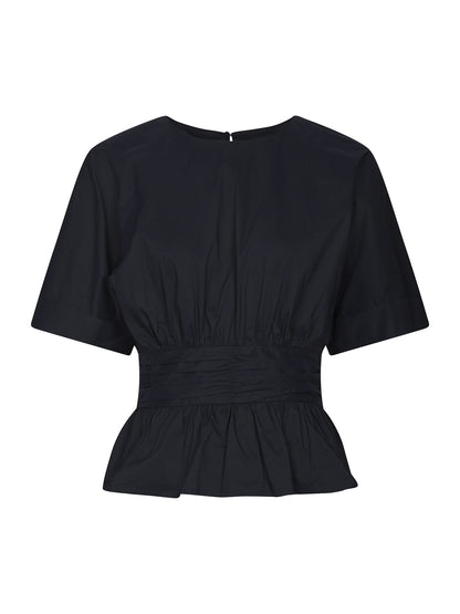 Annegret Poplin Blouse - Navy