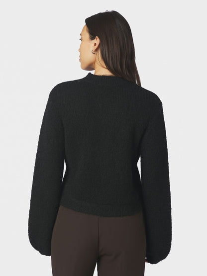 Gio Fluffy Knit Cardigan - Black