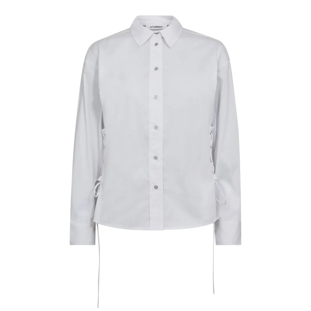 PoppyCC Eyelet Tie Shirt - White