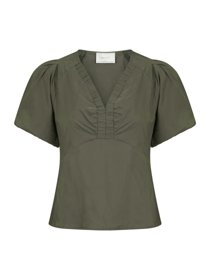 Irina Poplin Blouse - Army