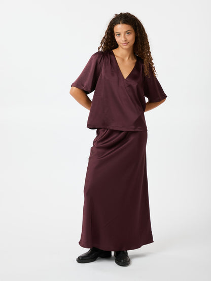 Vicky heavy sateen skirt - Burgundy