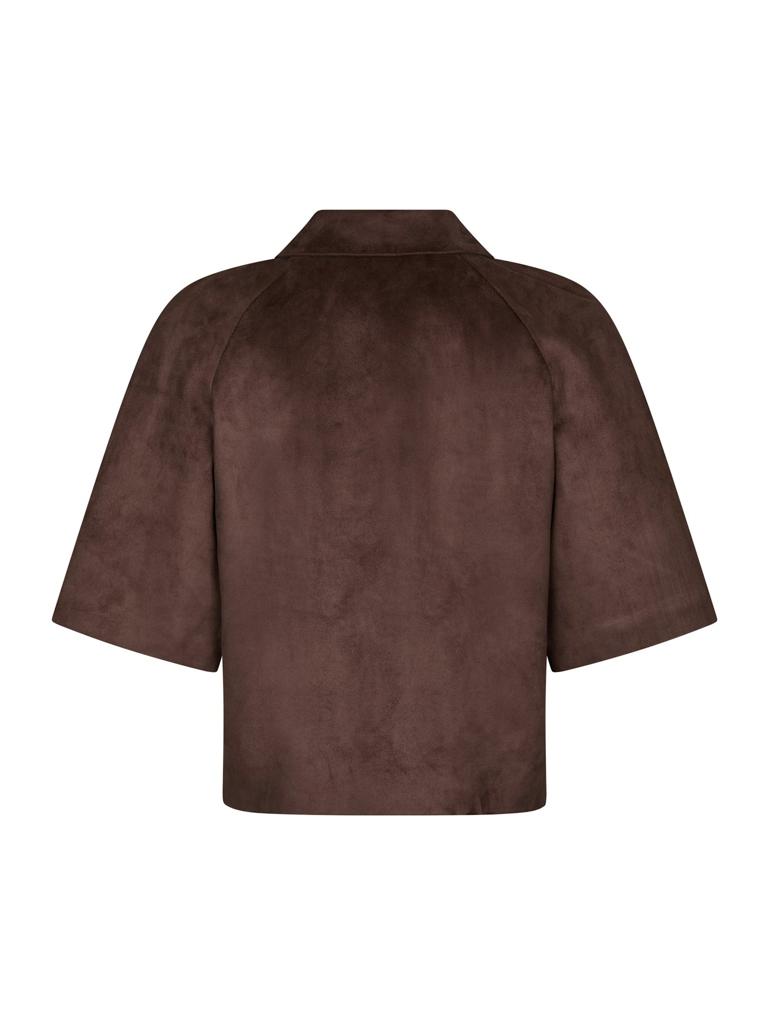 Editta Faux Suede Jacket - Dark Brown
