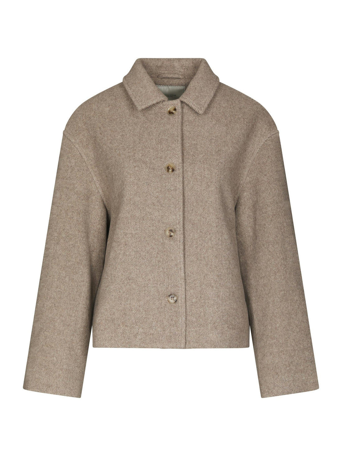 Hamra Herringbone Twill Jacket - Beige Melange