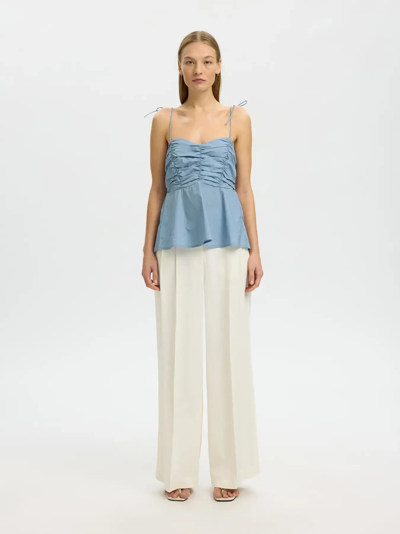 SLFdelia Strap Top B - Dusty Blue