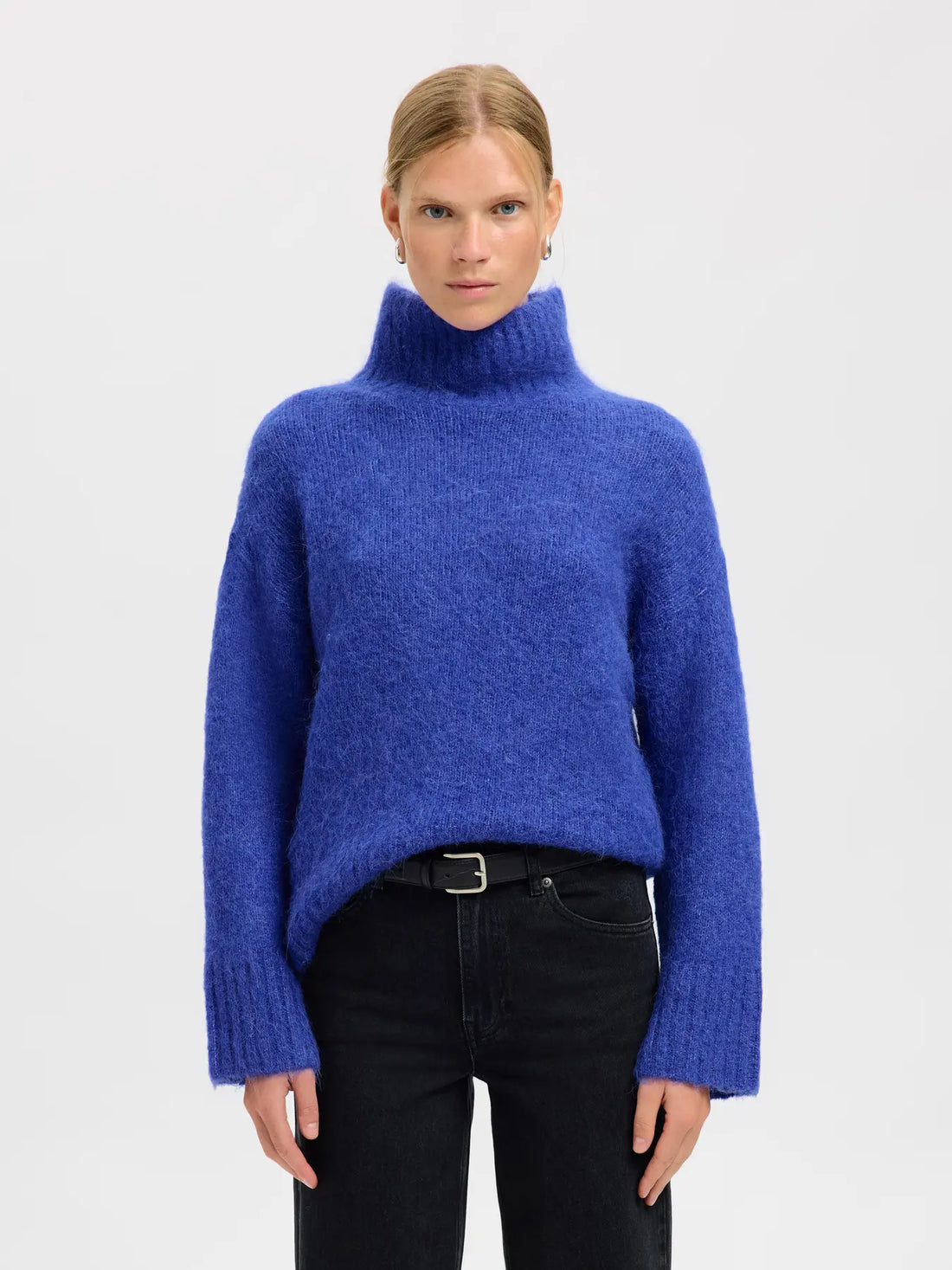 SLFgabriella LS Knit High Neck - Dazzling Blue