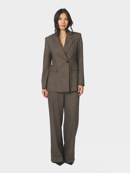 Perine Structure Twill Blazer - Dark Taupe