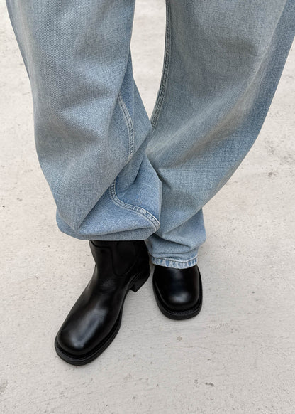 Rajan Leather Boots - Brushed Black