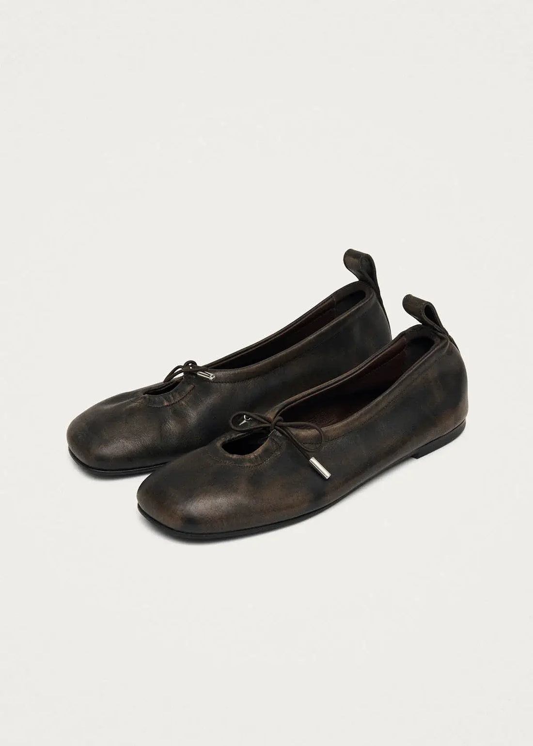 Rosalind Leather Ballet Flats - Brushed Brown