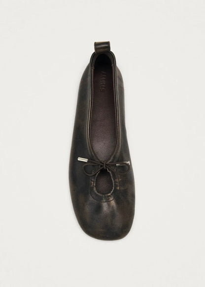 Rosalind Leather Ballet Flats - Brushed Brown