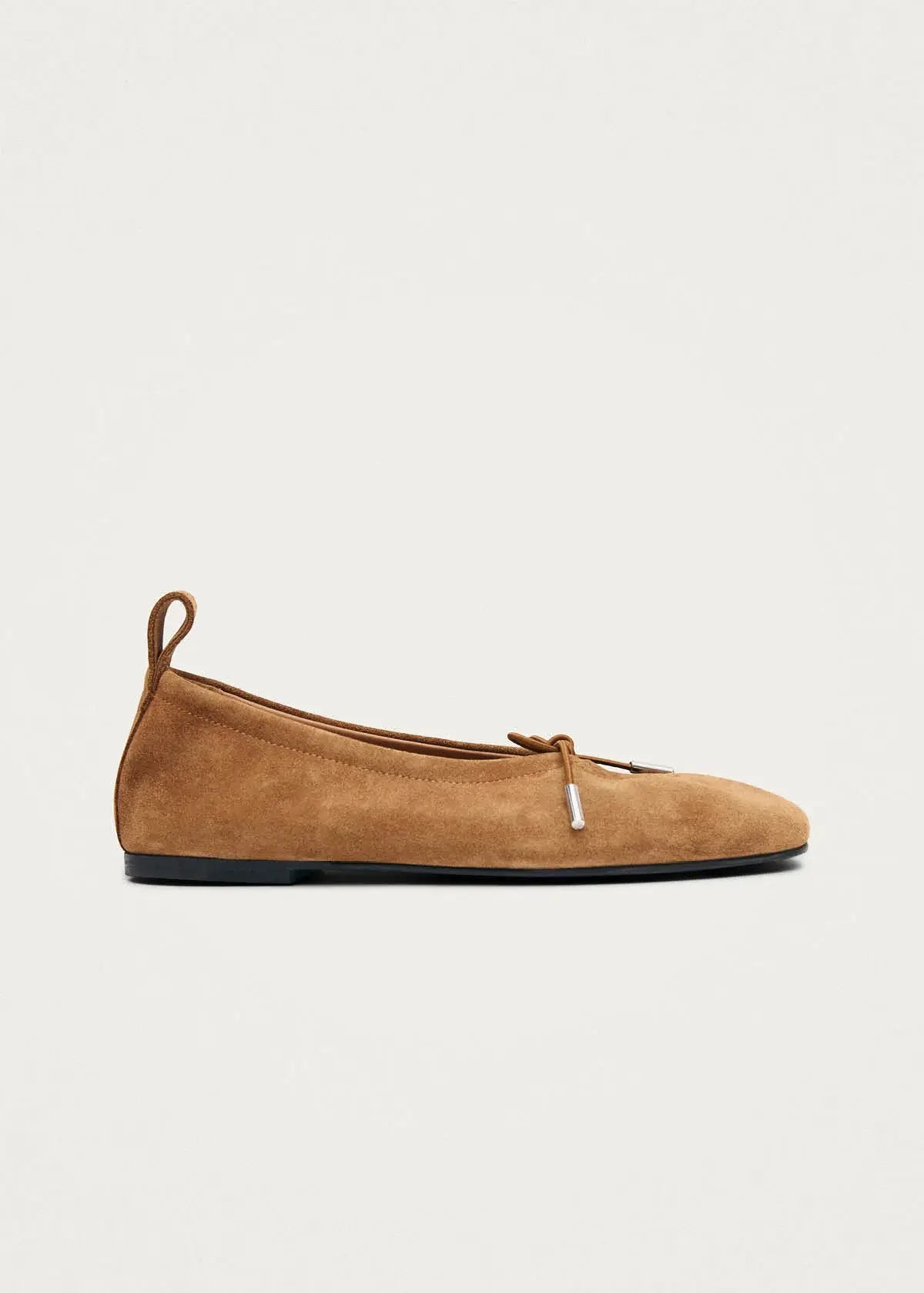 Rosalind Leather Ballet Flats - Suede Tan