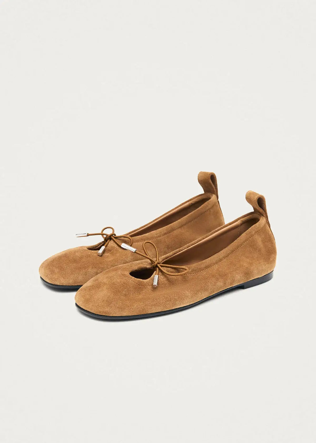 Rosalind Leather Ballet Flats - Suede Tan