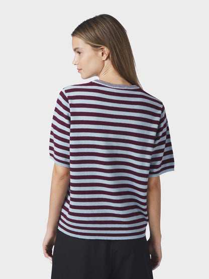 Missy Streifenstrick-T-Shirt - Wein