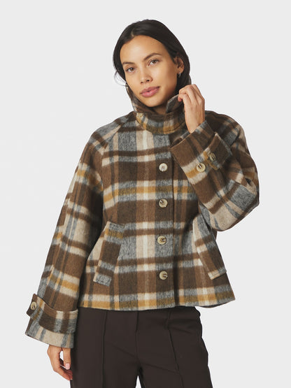 Quinn Check Jacket - Camel