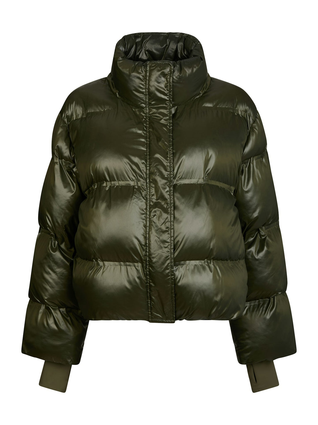 Rhea Shiny Puffer Jacket - Olive