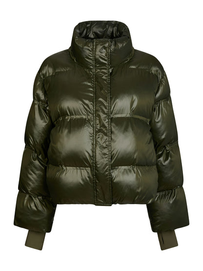 Rhea Shiny Puffer Jacket - Olive