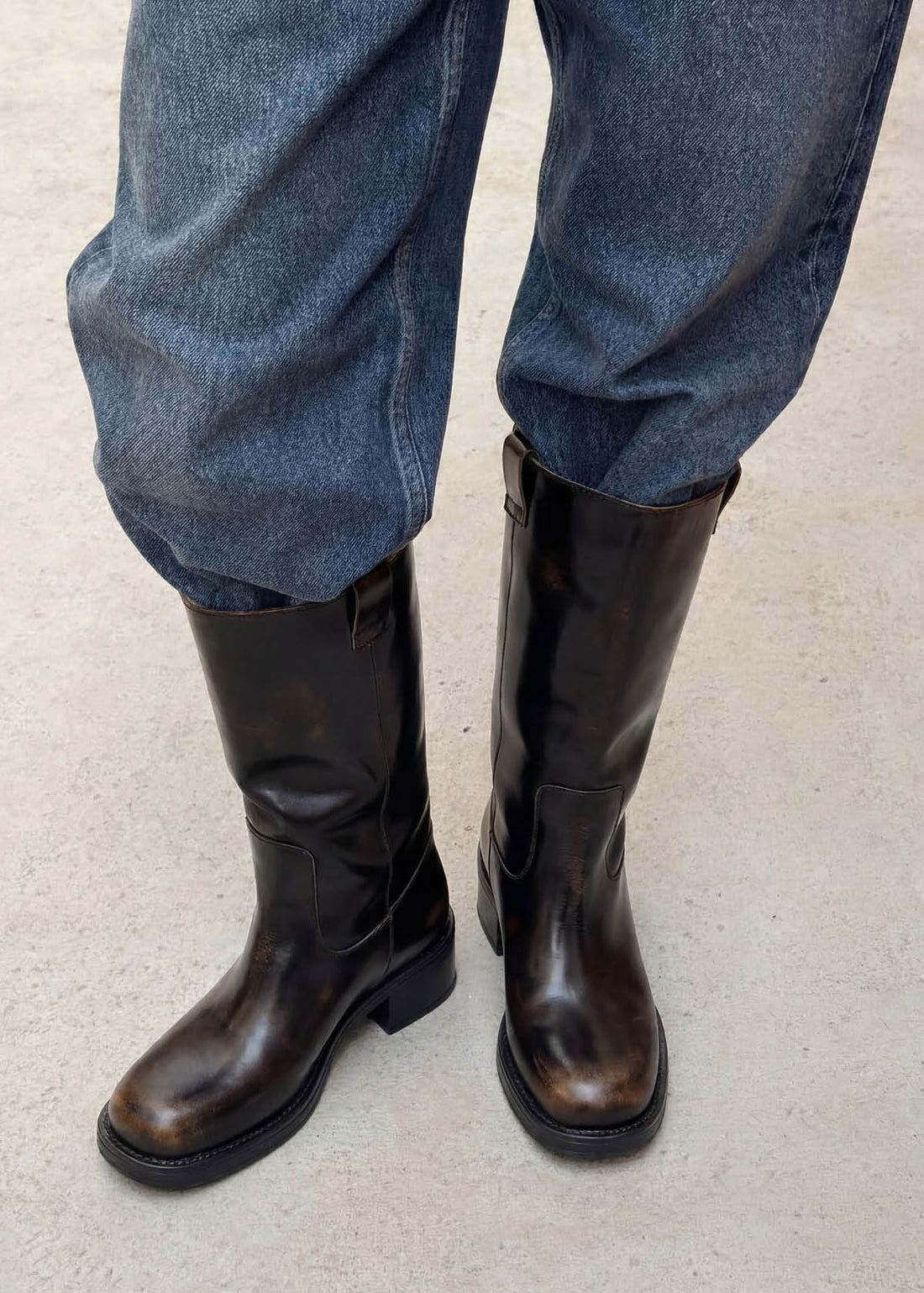 Sajan Leather Boots - Vintage Effect Brown