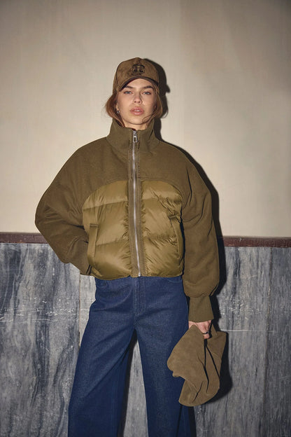 SamiaCC Puffer Mix Jacke - Army