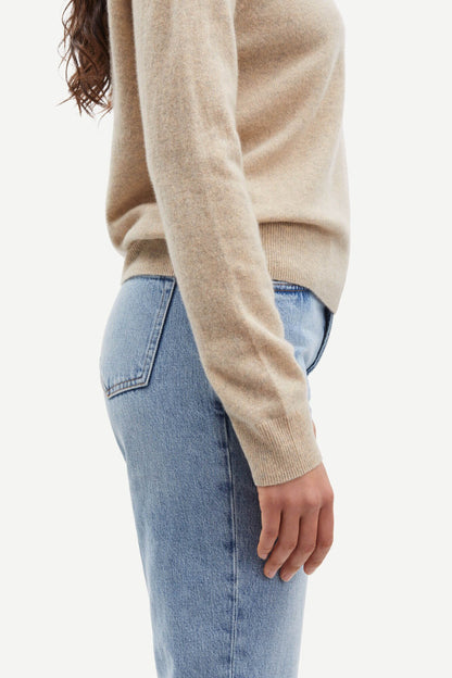Boston o-neck - Cream melange