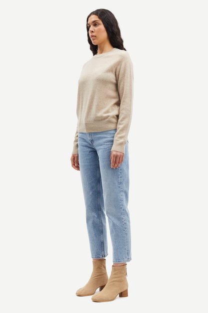 Boston o-neck - Cream melange