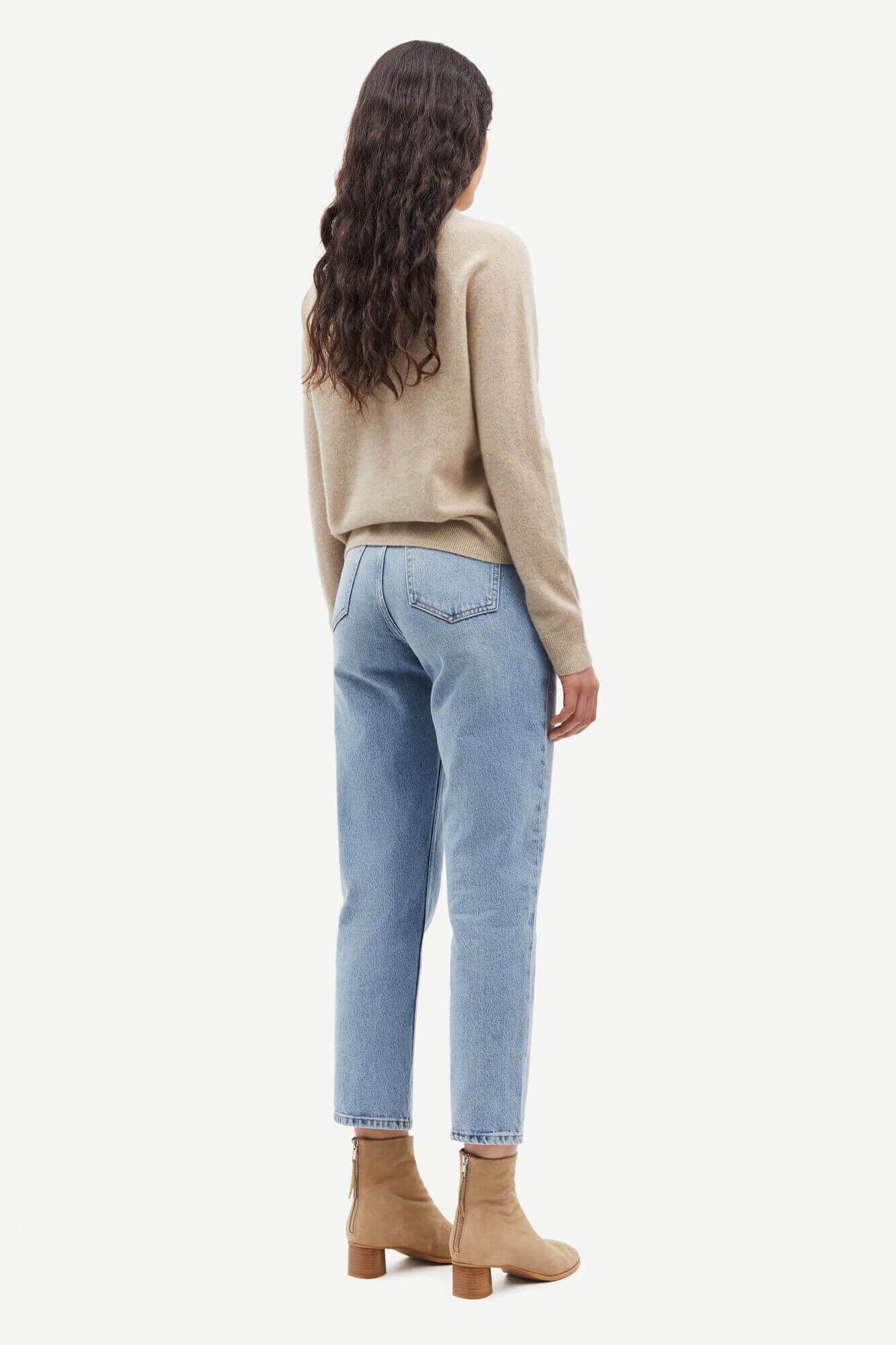 Boston o-neck - Cream melange