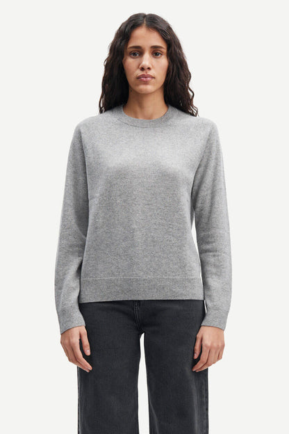 Boston o-neck - Grey melange