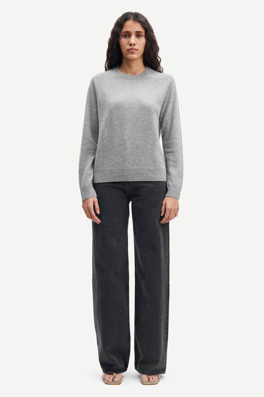 Boston o-neck - Grey melange