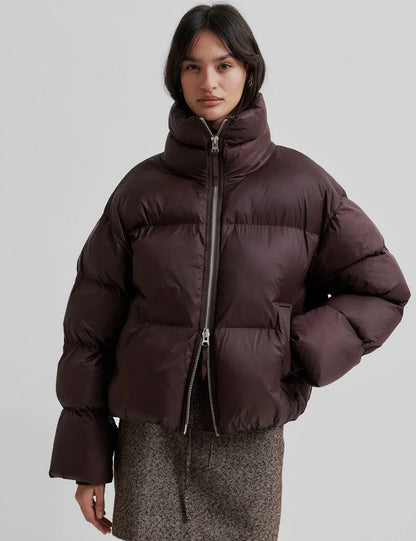 Riya Puffer jacket - Chocolate Plum