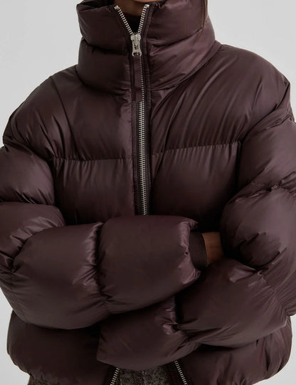 Riya Puffer jacket - Chocolate Plum