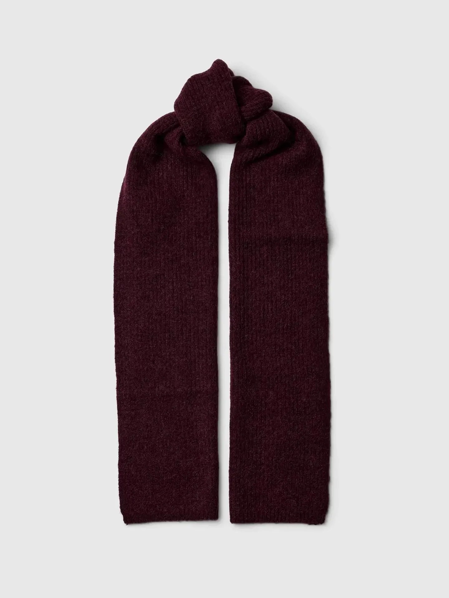 SLFLulu Woolblend Narrow Knit Scarf - Fig Melange