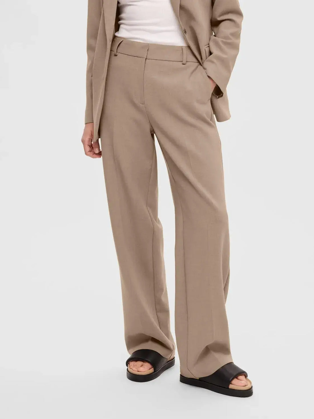 SLFRITA MW WIDE PANT - Camel