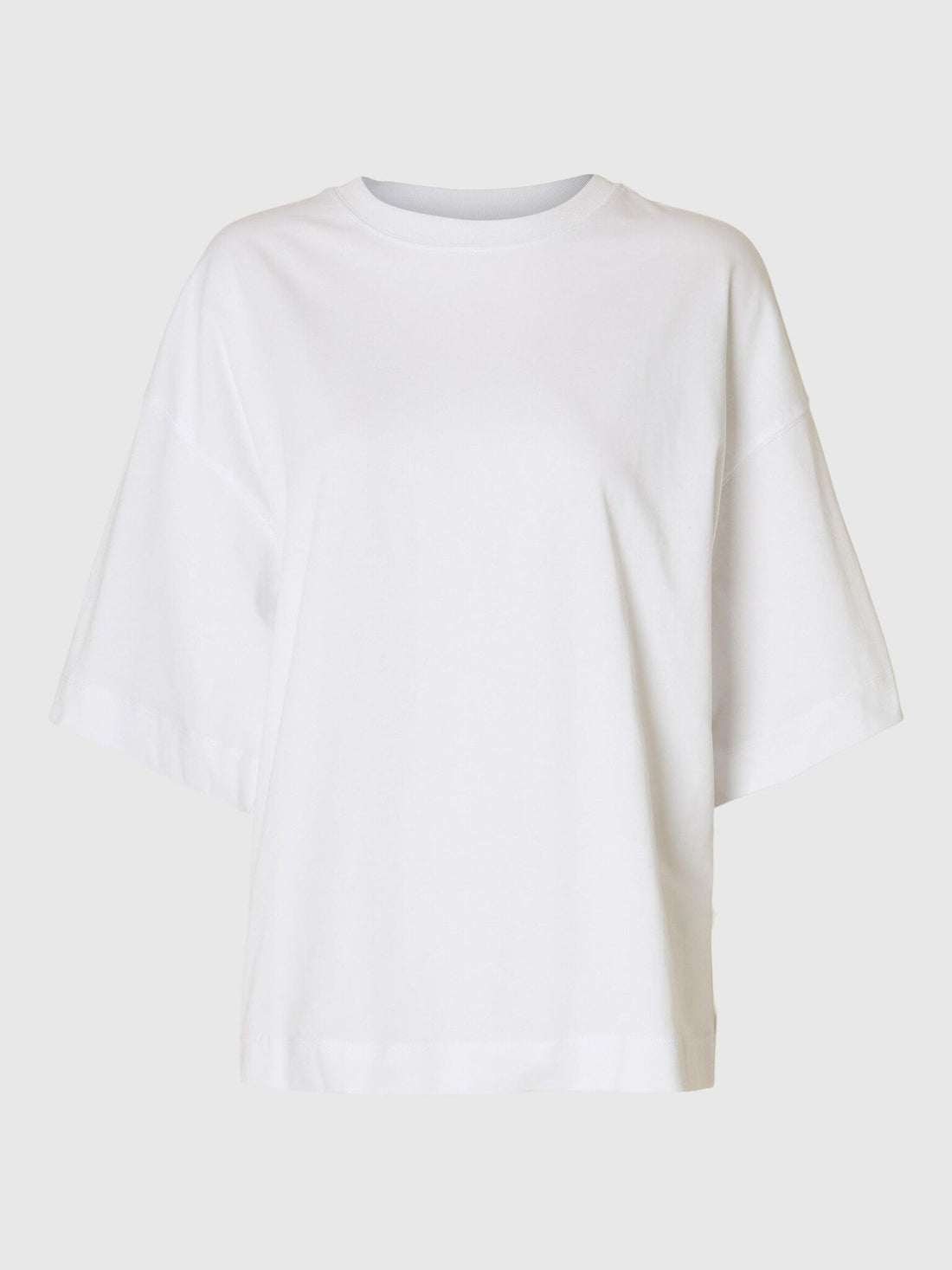 SLFCOLWOMAN 2/4 OVERSIZED TEE - Bright White
