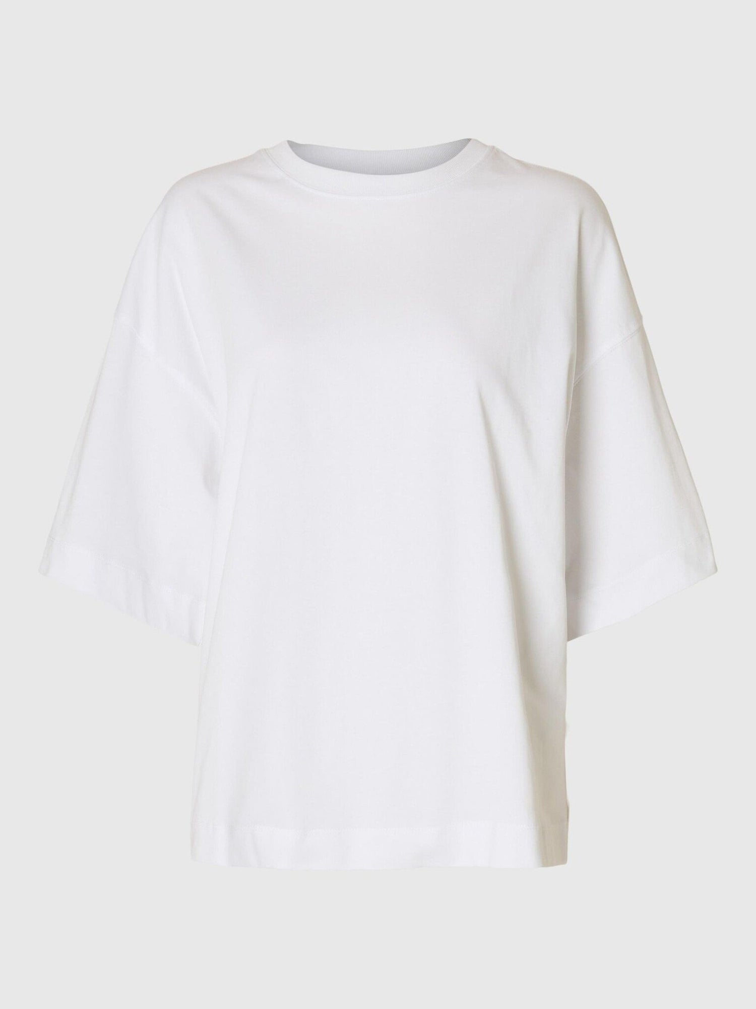 SLFCOLWOMAN 2/4 OVERSIZED TEE - Bright White