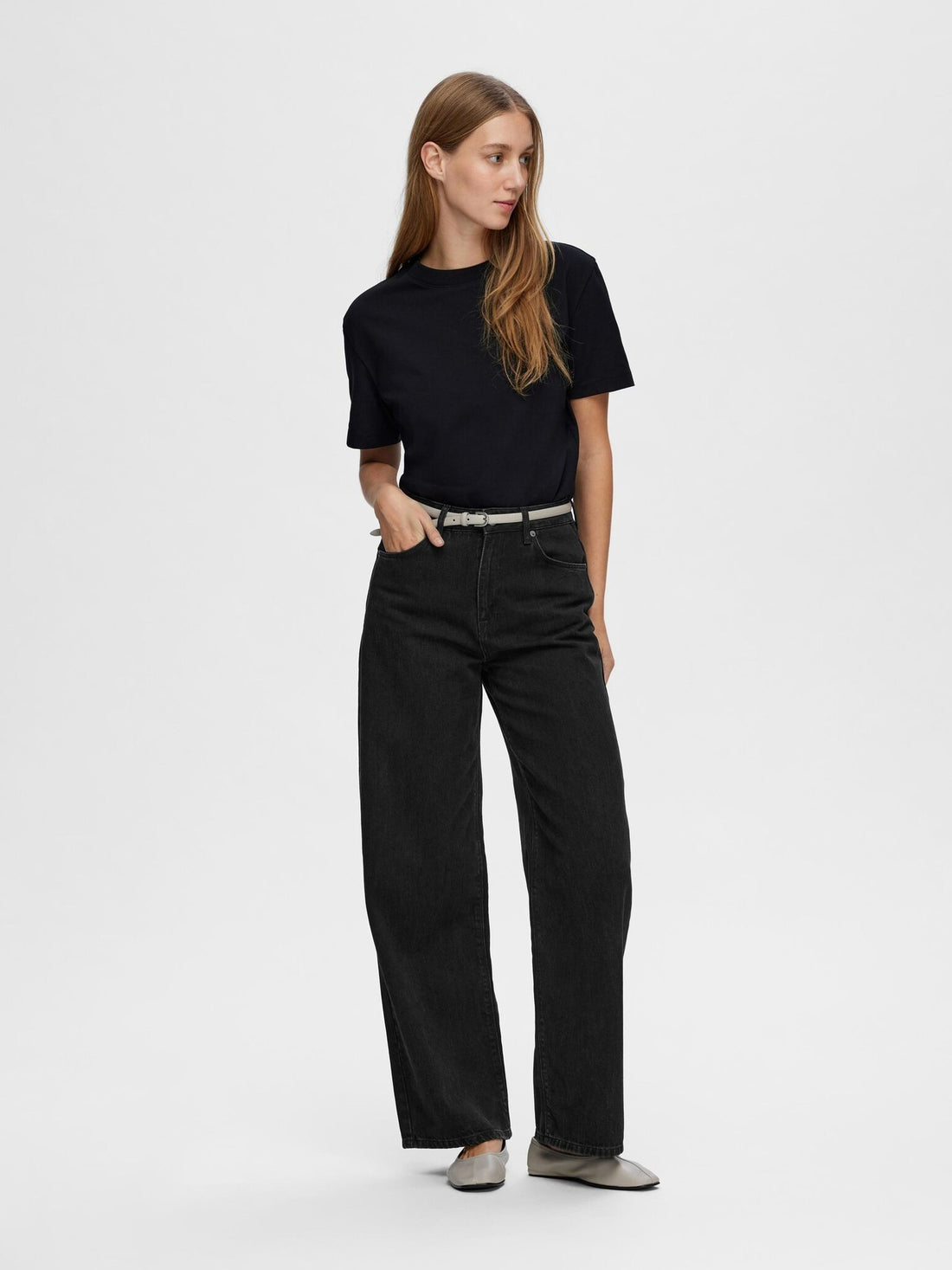 SLFEssential ss boxy - Black