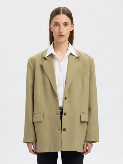 slfoversized-rita lano blazer - Slate green mel.