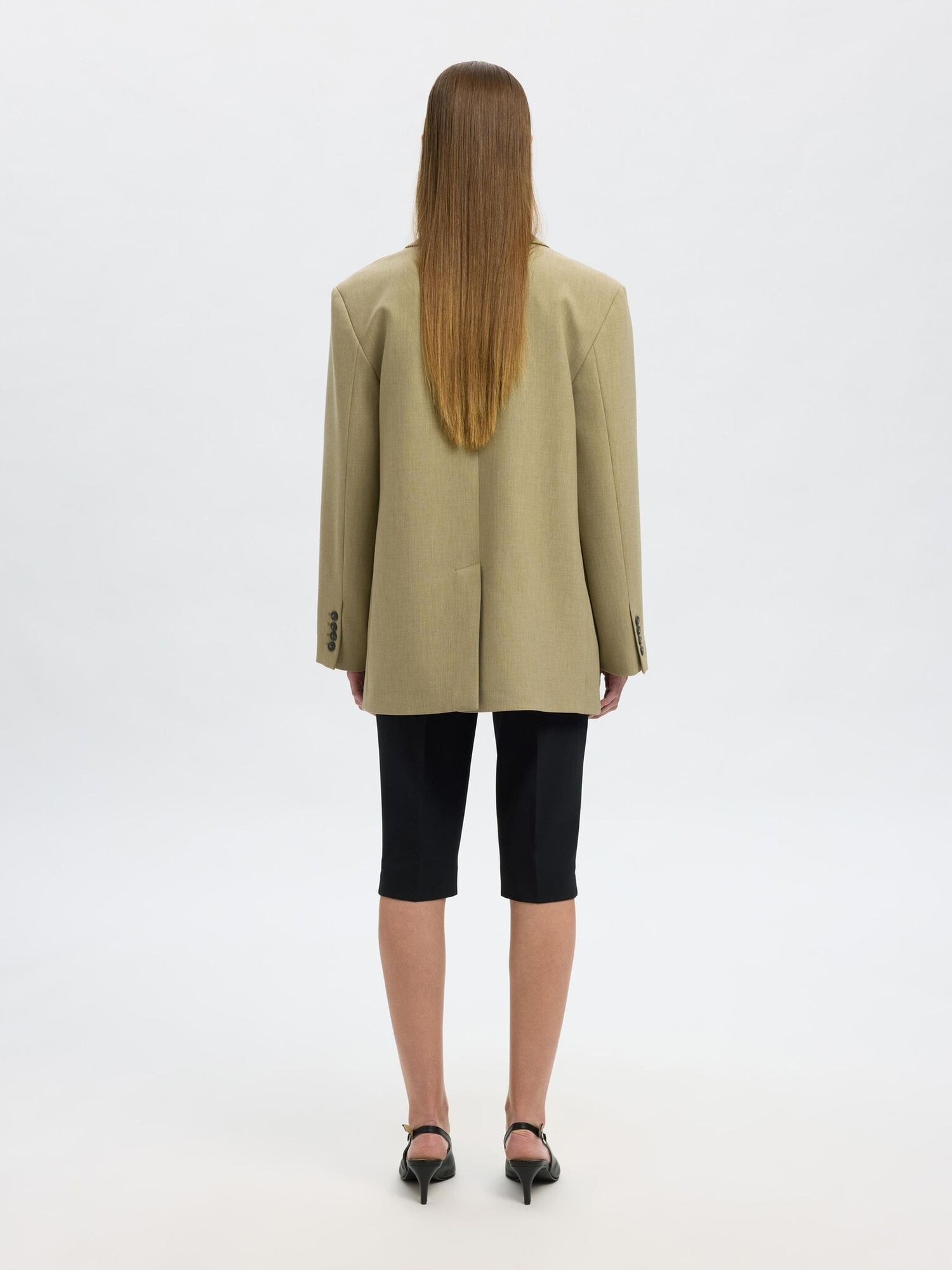 slfoversized-rita lano blazer - Slate green mel.