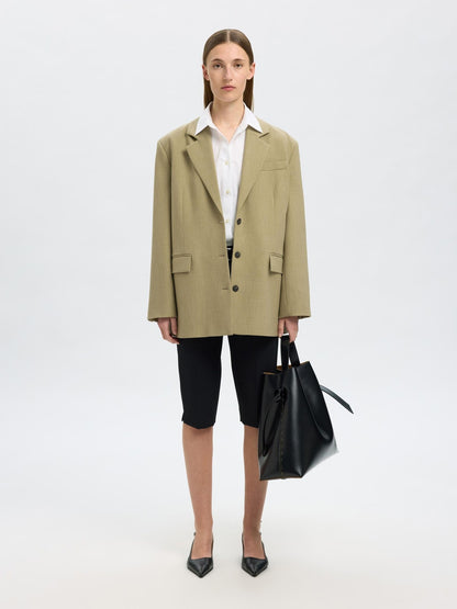 slfoversized-rita lano blazer - Slate green mel.
