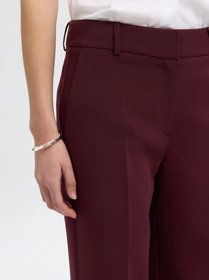 SLFRITA MW WIDE PANT MEL NOOS - Fig melange