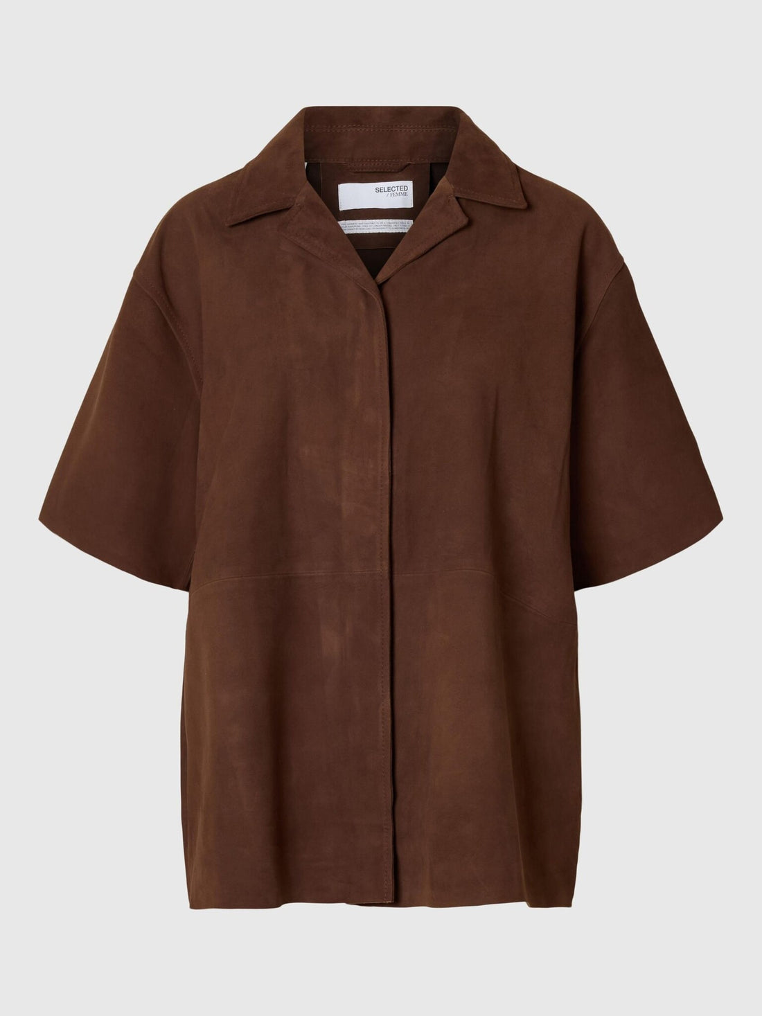 SLFSOPHIE MW SUEDE SHIRT - Chestnut