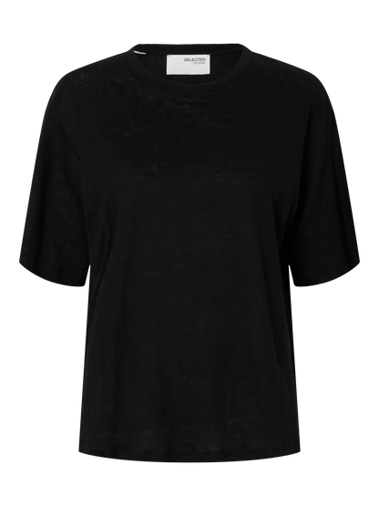 Vilja Linen SS Tee - Black