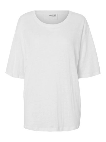 Vilja Linen SS Tee - Bright White