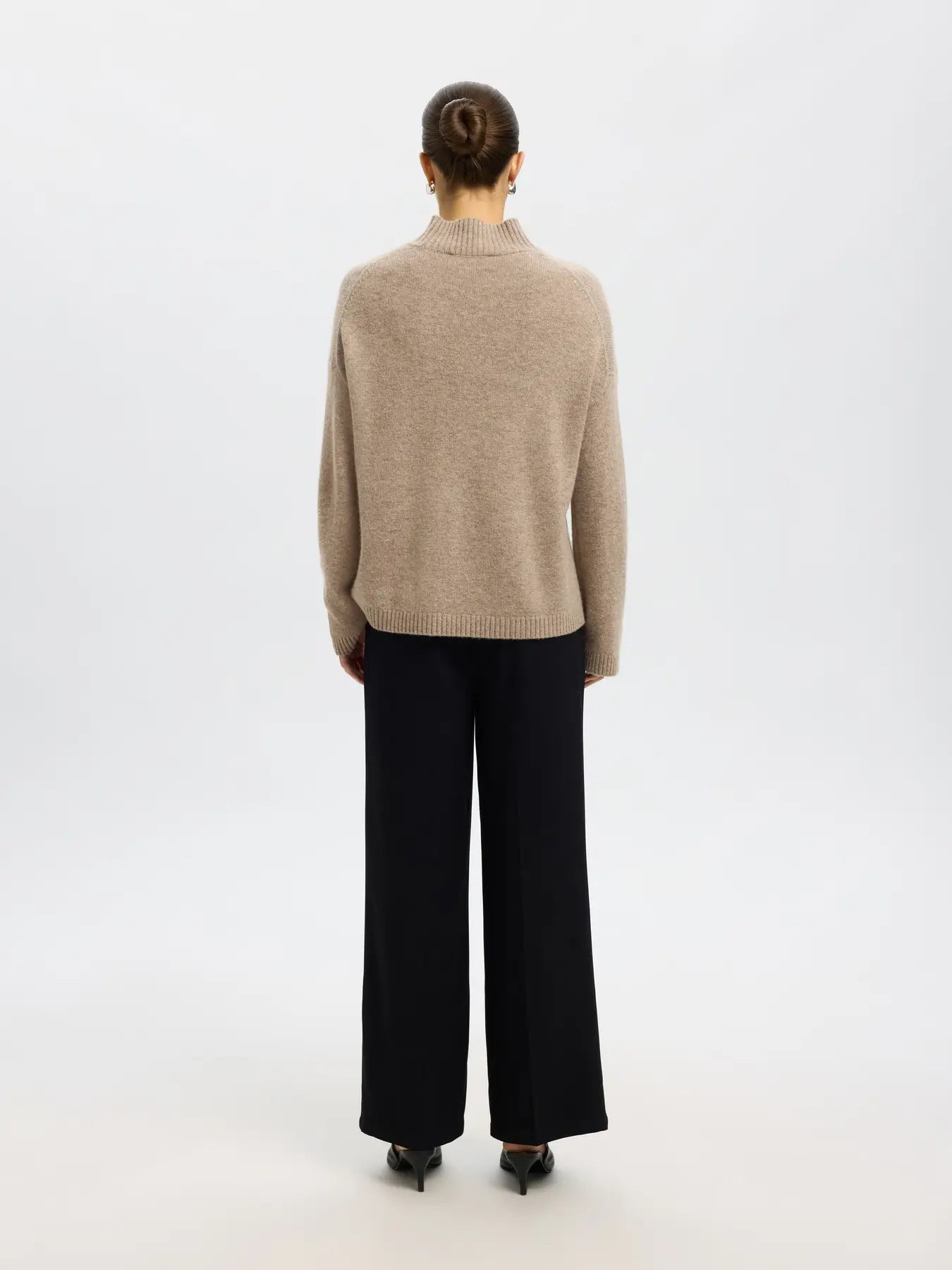 SLFCille Cashmere Blend High Neck - Irish Cream mel.