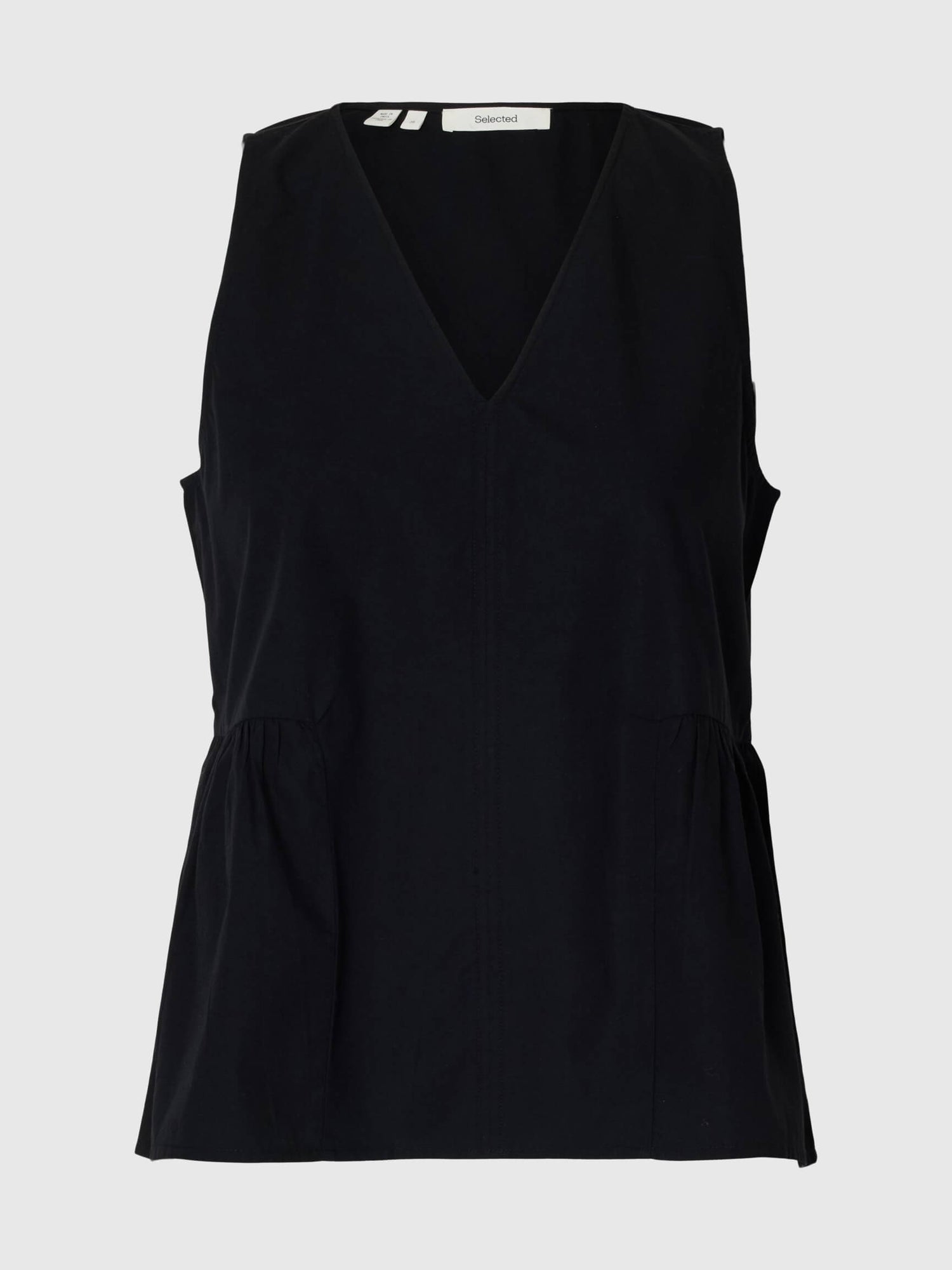 SLFblair SL V-Neck Peplum Top - Black