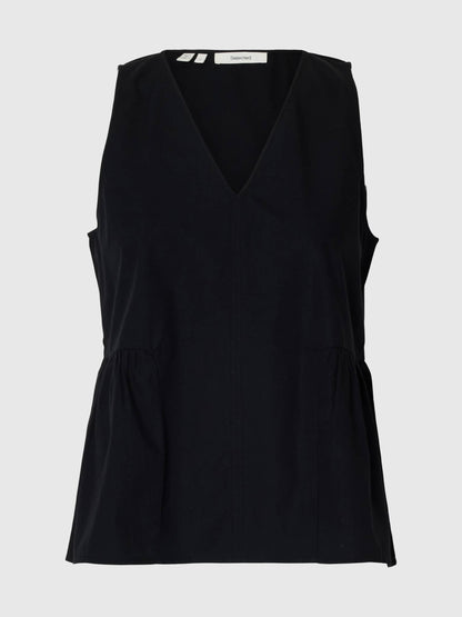 SLFblair SL V-Neck Peplum Top - Black