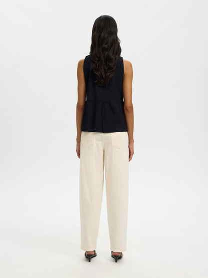 SLFblair SL V-Neck Peplum Top - Black