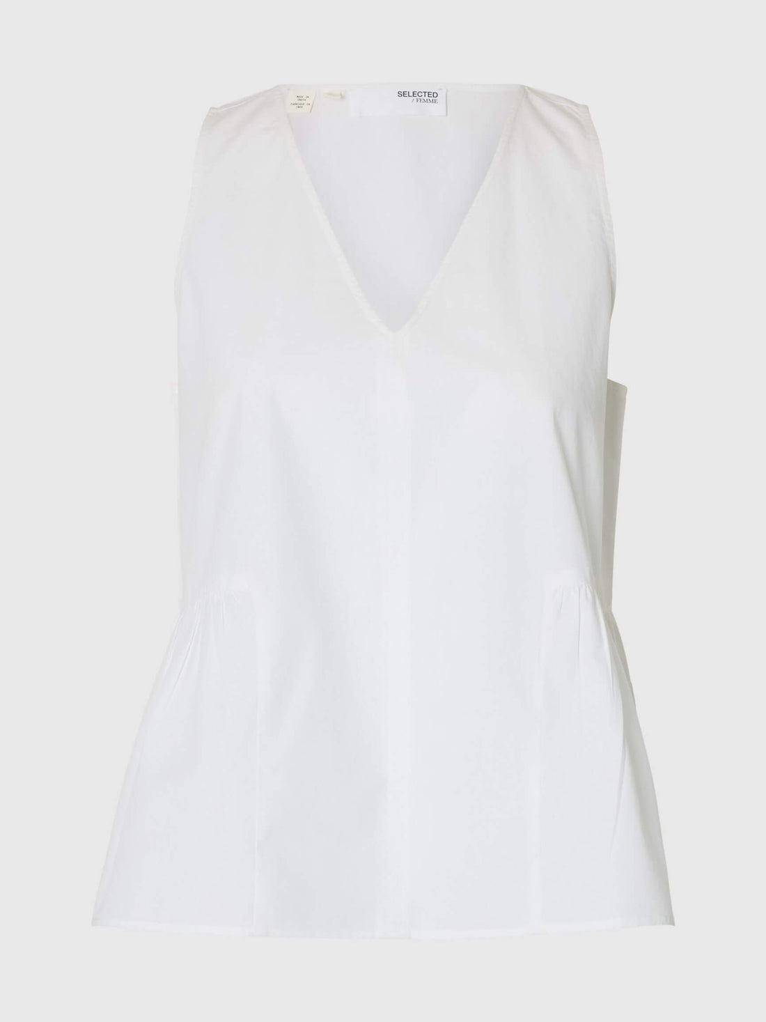 SLFblair SL V-Neck Peplum Top - Bright White